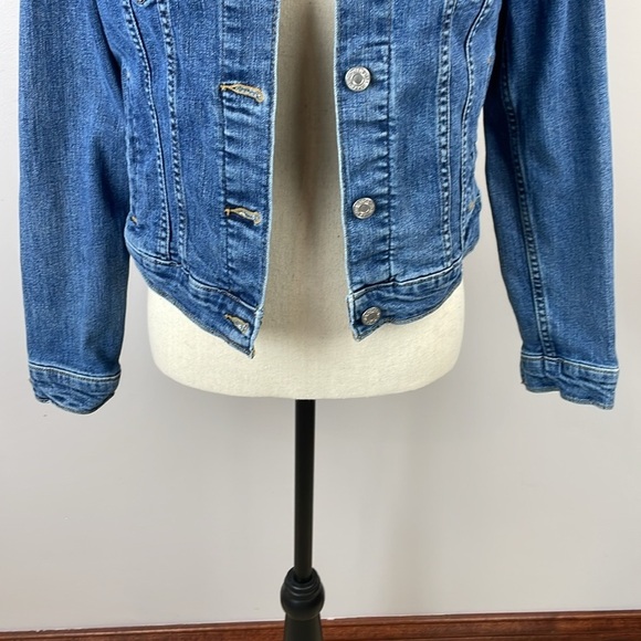 Levi Womens Denim Jean Jacket SZ Small Button Down Stretch - Picture 3 of 12